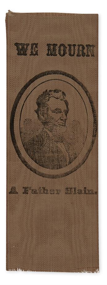 (LINCOLN, ABRAHAM.) Pair of Lincoln memorial ribbons.